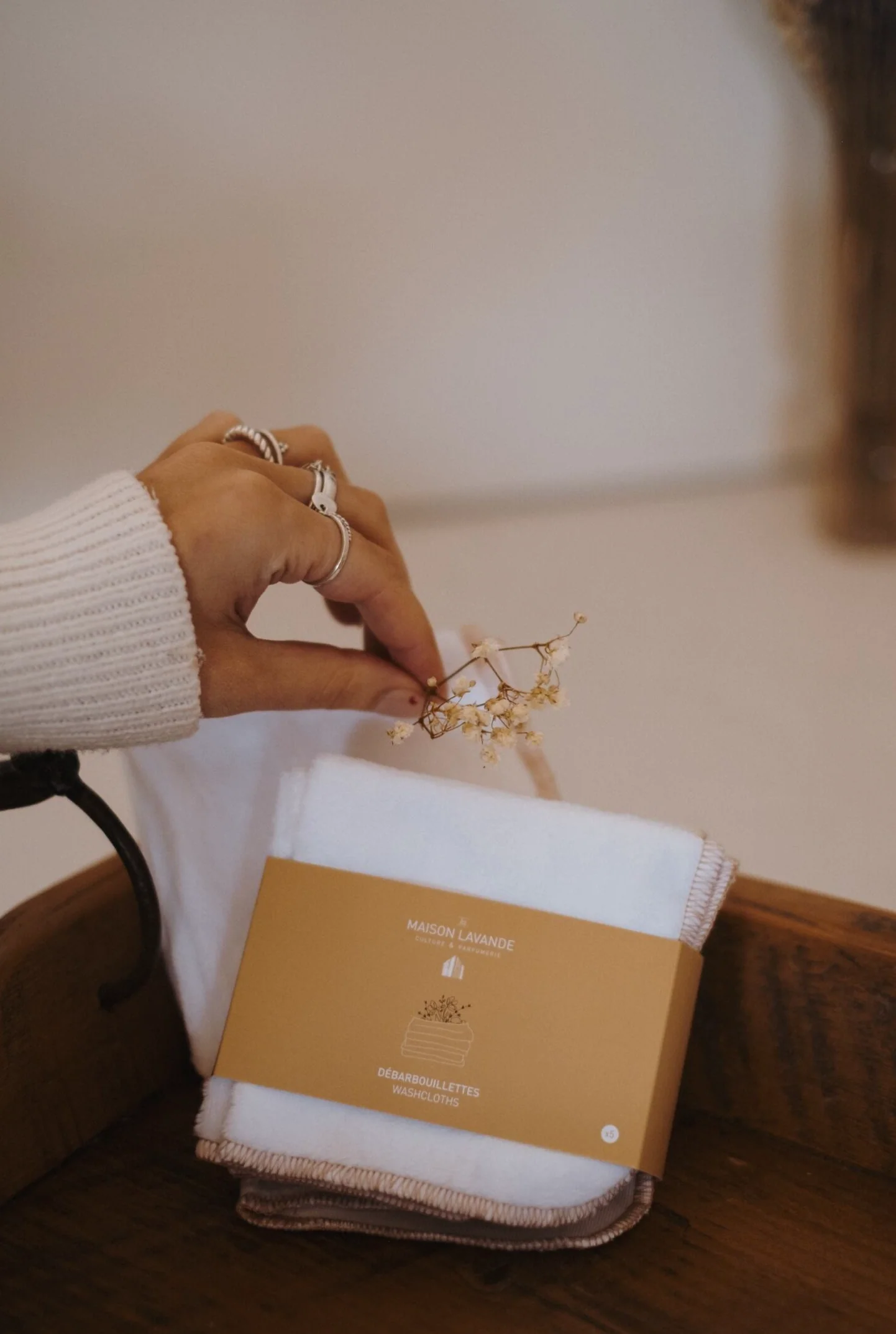 Ensemble de 5 débarbouillettes - Café au lait - Image 3