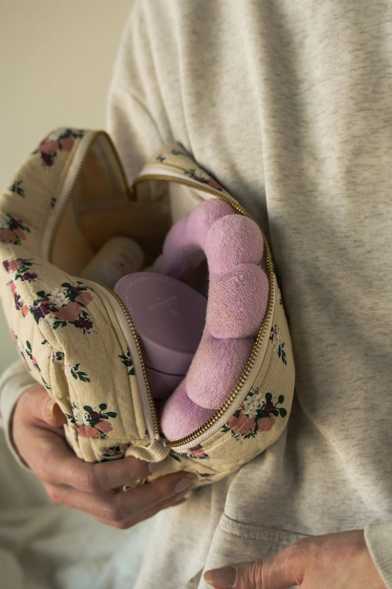 Trousse de voyage doublée - Fleurie - Image 3